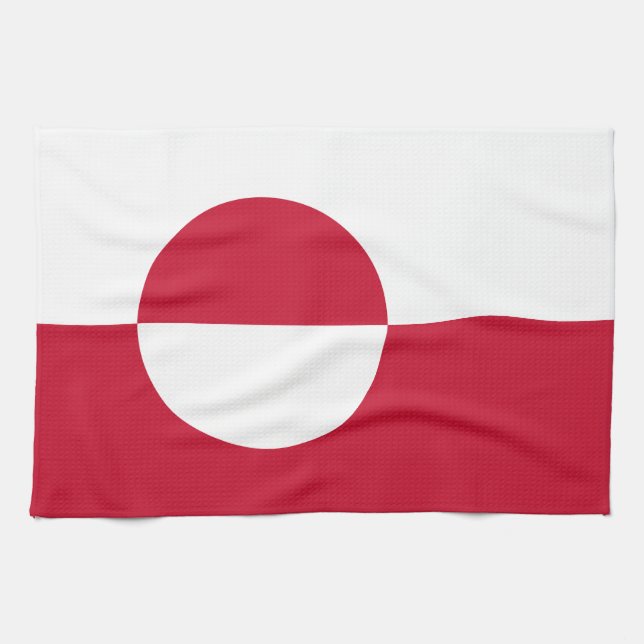Grönland-Flagge Geschirrtuch (Horizontal)