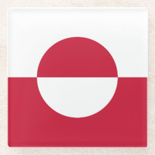 Grönland-Flagge Glasuntersetzer
