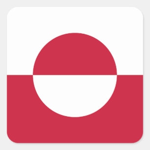 Grönland-Flagge Quadratischer Aufkleber