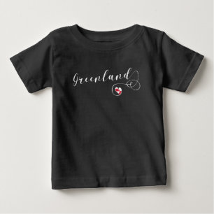 Grönland-Flaggenherz, grönländischer Stolz Baby T-shirt