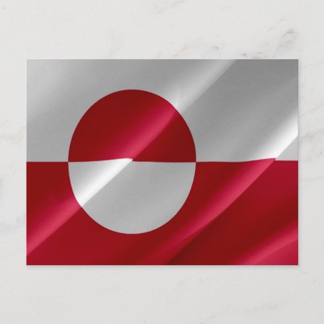 Grönland - Flaggenwellen - Postkarte (Vorderseite)