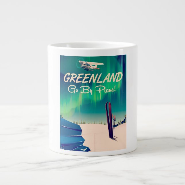 Grönland 'Go by Flugzeug'! Jumbo-Tasse (Vorderseite)