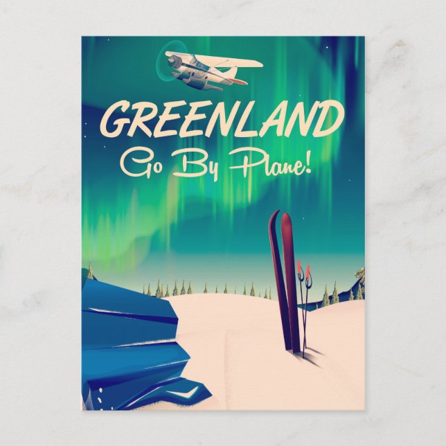 Grönland 'Go by Flugzeug'! Postkarte (Vorderseite)