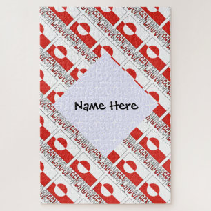 Grönland Grönländer Flagge gekachelt Schwarz Perso Puzzle