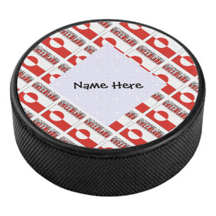 Grönland Grönländer Flagge Kacheln Personalisiert Eishockey Puck
