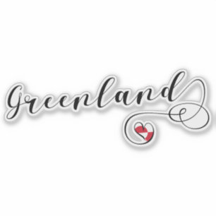 Grönland-Herz-Flagge Aufkleber