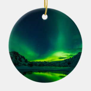 Grönland Island Nordlichter Aurora Borealis Himmel Keramik Ornament