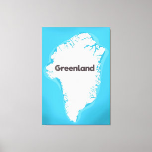 Grönland-Karte Leinwanddruck