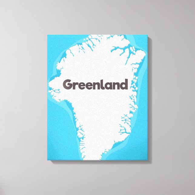 Grönland-Karte Leinwanddruck (Vorderseite)