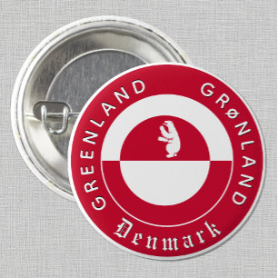 Grönland-Knopf, Patriotisch, Grönland-Flagge Button