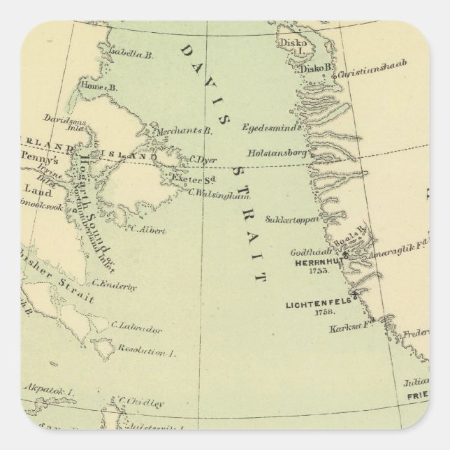 Grönland, Labrador Quadratischer Aufkleber (Vorderseite)