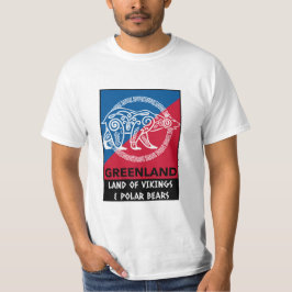Grönland Land Wikinger & Polar Bären blau rot T-Shirt