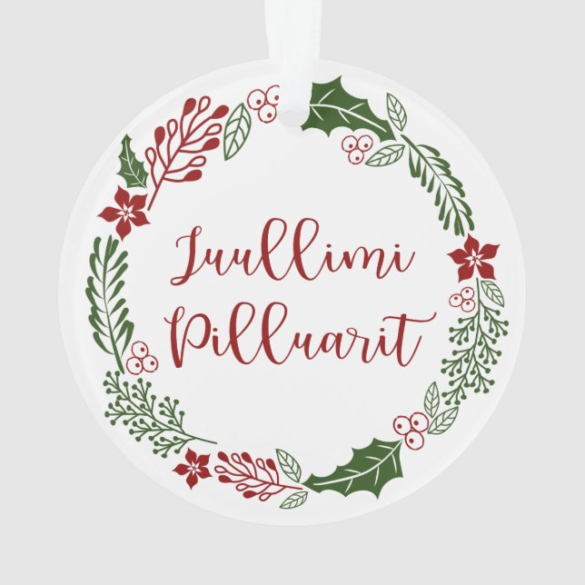 Grönland Merry Christmas Wreath Juullimi Pilluari Ornament (Rückseite)