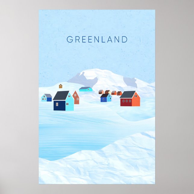 Grönland Minimal Reiseplakat Poster (Vorne)