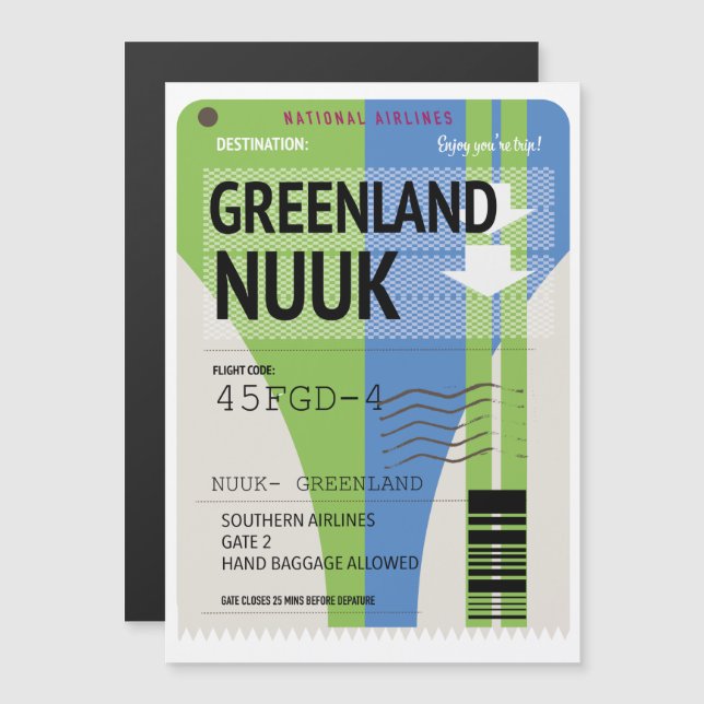 Grönland-Nuuk Magnetkarte (Vorne/Hinten)