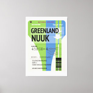 Grönland Nuuk Reisekarte Leinwanddruck