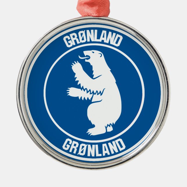 Grönland-RundEmblem Ornament Aus Metall (Vorne)