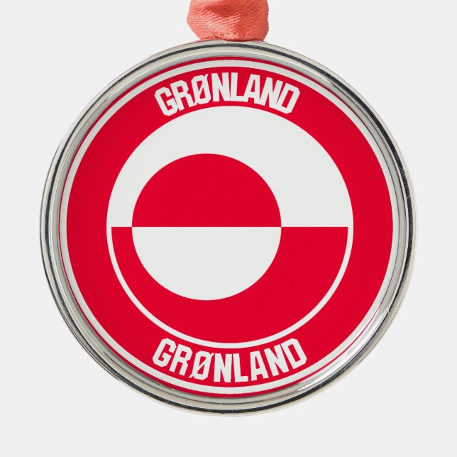 Grönland-RundEmblem Ornament Aus Metall (Vorne)