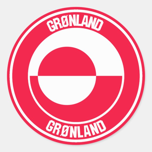 Grönland-RundEmblem Runder Aufkleber (Vorderseite)