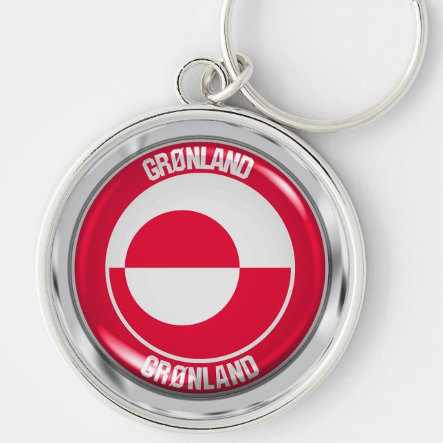 Grönland-RundEmblem Schlüsselanhänger (Vorne)