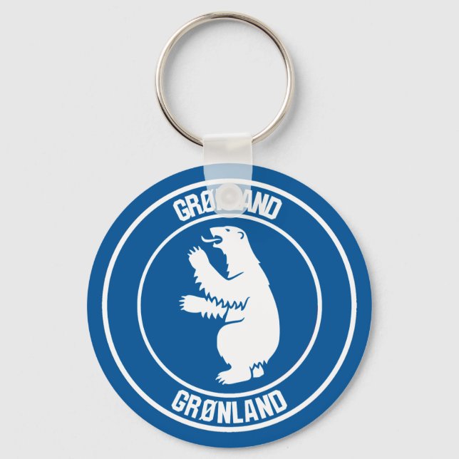 Grönland-RundEmblem Schlüsselanhänger (Vorderseite)