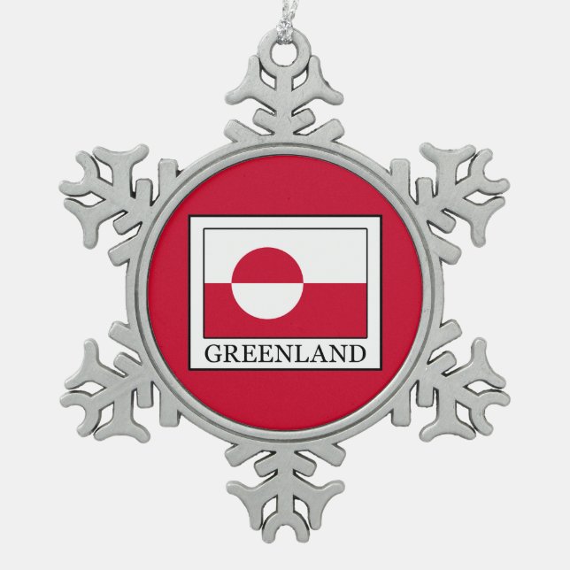 Grönland Schneeflocken Zinn-Ornament (Vorderseite)