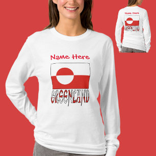 Grönland und Grönländer-Flagge Rot Personalisiert  T-Shirt