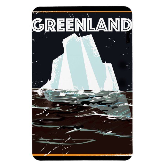 Grönland Vintage Reiseplakat Magnet (Vertikal)