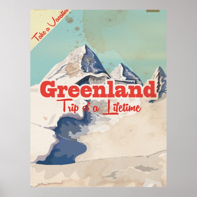 Grönland Vintage Reiseplakat Poster (Vorne)