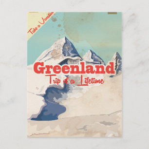 Grönland Vintage Reiseplakat Postkarte