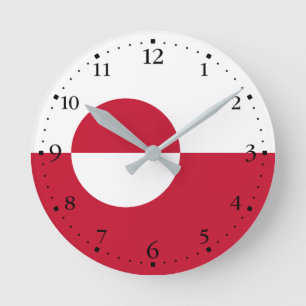 Grönlandflagge Runde Wanduhr