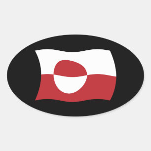 Grönlandflaggenaufkleber Ovaler Aufkleber