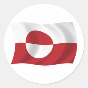 Grönlandflaggenaufkleber Runder Aufkleber