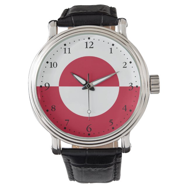 Grönländische Flagge Armbanduhr (Vorderseite)