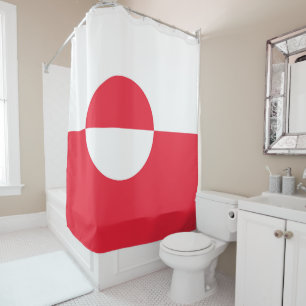 Grönländische Flagge Duschvorhang