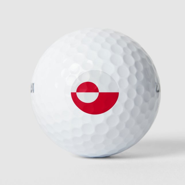 Grönländische Flagge Golfball (Vorderseite)