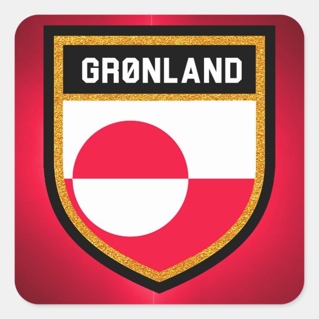 Grönländische Flagge Quadratischer Aufkleber (Vorderseite)