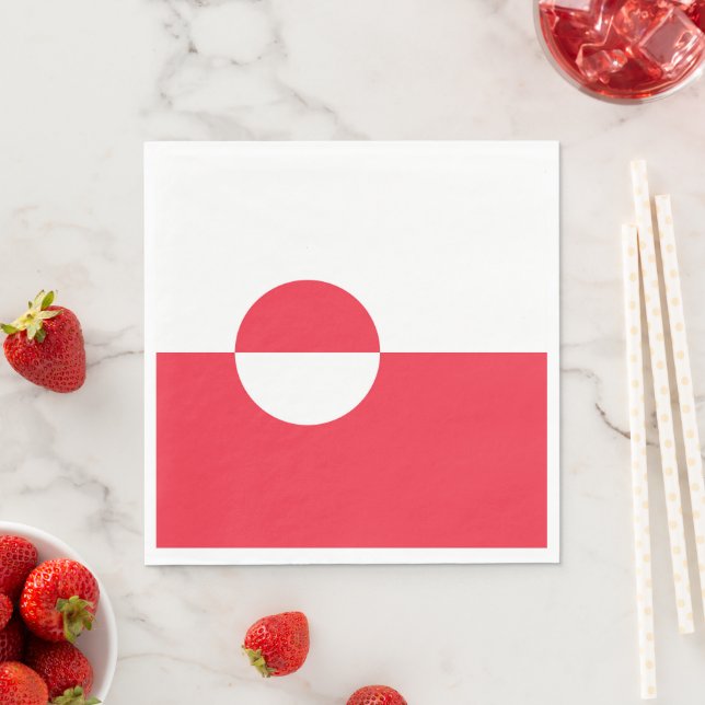 Grönländische Flagge Serviette (Beispiel)