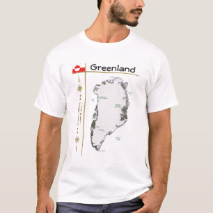 Grönländische Karte + Flagge + T - Shirt