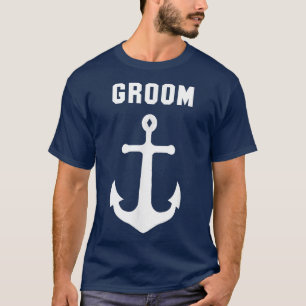 Groom Anchor Nautical Gift Segelschiff Yacht857 T-Shirt