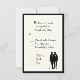 Groom and Groom Menu Wedding RSVP Classic Cream Karte