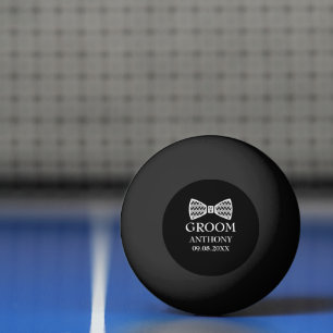 Groom Bachelor Party Black Modern Wedding Tischtennisball