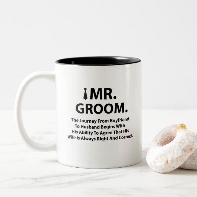 Groom Bachelor Party Geschenke Zweifarbige Tasse (Mit Donut)
