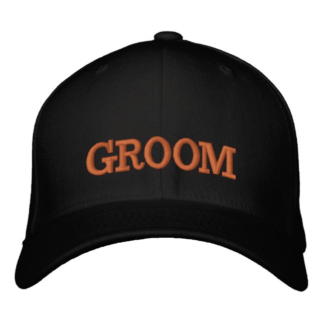 GROOM bestickte Baseballkappe Gold / Schwarz (Vorderseite)