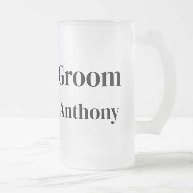 Groom Black and White Individuelle Name Geschenke  Mattglas Bierglas (Rechts)
