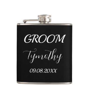 Groom Black Elegant Einfache Hochzeitsgeschenke Flachmann