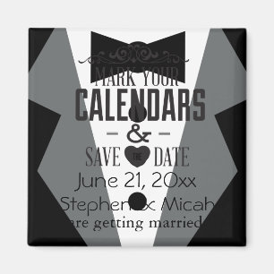 Groom Black Krawatte Tuxedo Save the Date Magnet