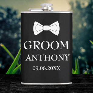 Groom Black Stilvoll Elegant Moderne Geschenke Hoc Flachmann