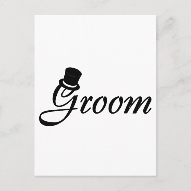 Groom (Blk Top Hat) Postkarte (Vorderseite)