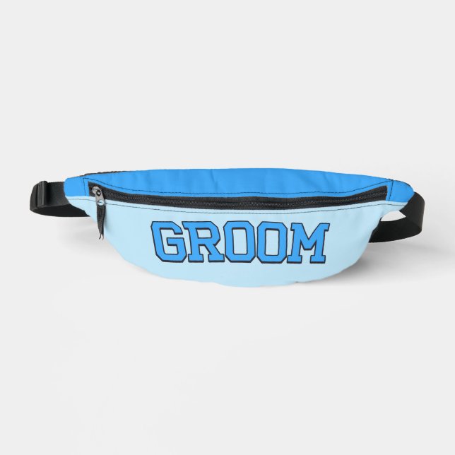 GROOM - Blue Uni Schriftart Wedding & Bachelor Par Bauchtasche (Vorderseite)
